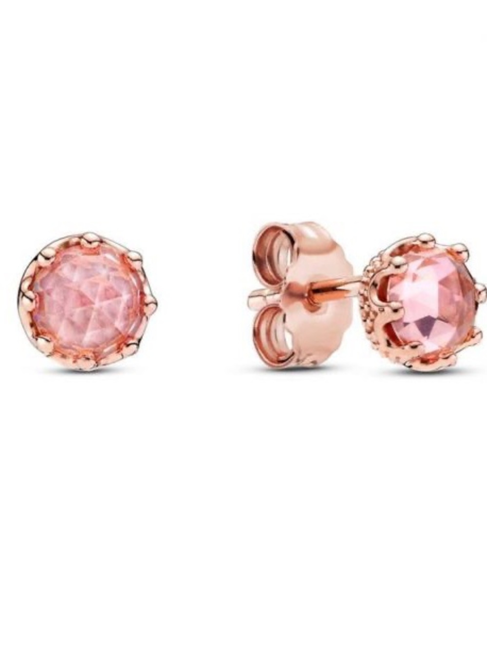 Pandora Pink Sparkling Crown Rose Gold Stud Earrings